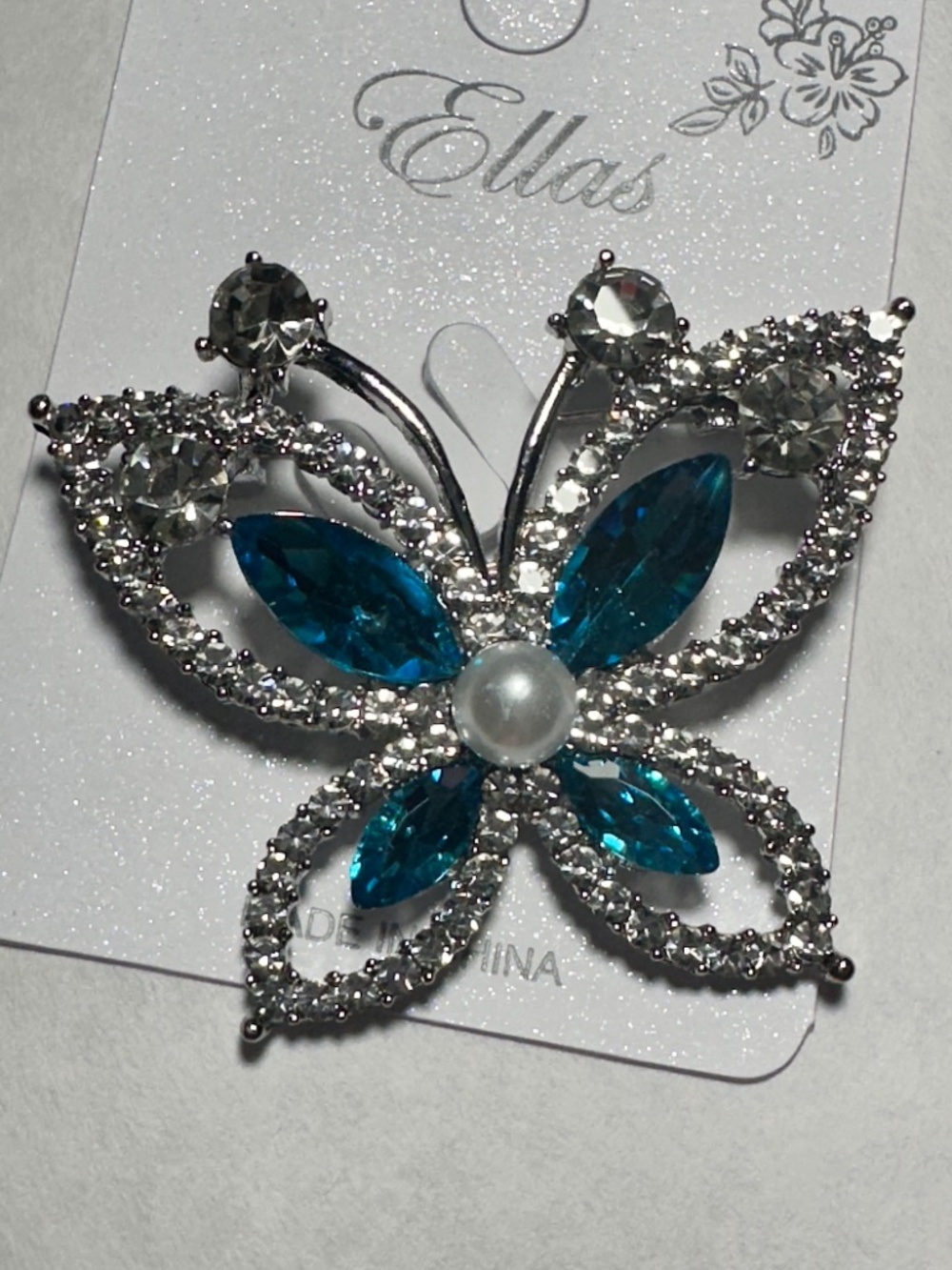 Butterfly Jeweled Brooch Pin | Sparkly Rhinestone Statement Jewelry